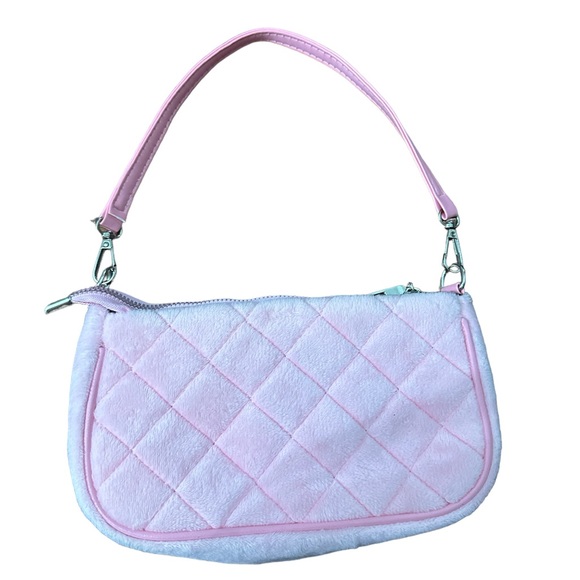Cutest y2K fuzzy pink & rhinestone/gem sparkly purse! - Picture 3 of 4